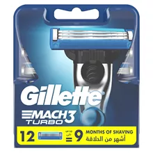 ג'ילט מאך 3 טורבו 12 סכינים / GILLETTE MACH 3 TURBO סופר מדיקה