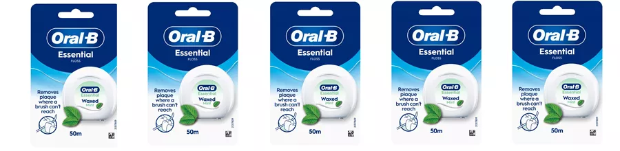 אורל בי חוט דנטלי בציפוי שעווה חמישייה / ORAL B