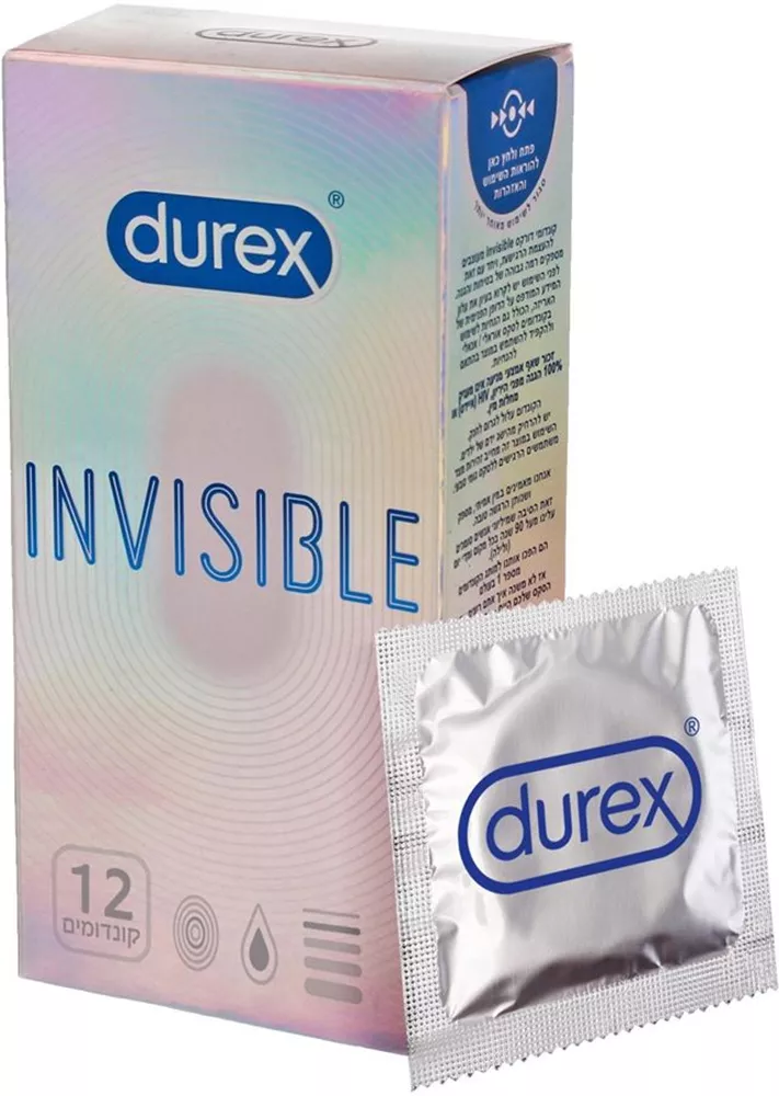 דורקס קונדומים אינביזיבל 12 יחידות / DUREX