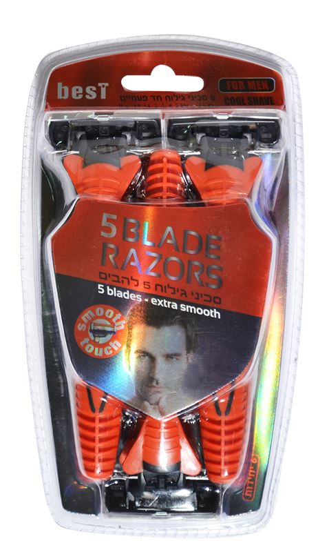 בסט Blade razors סכיני גילוח 5 להבים לגברים מארז 6 יח BEST