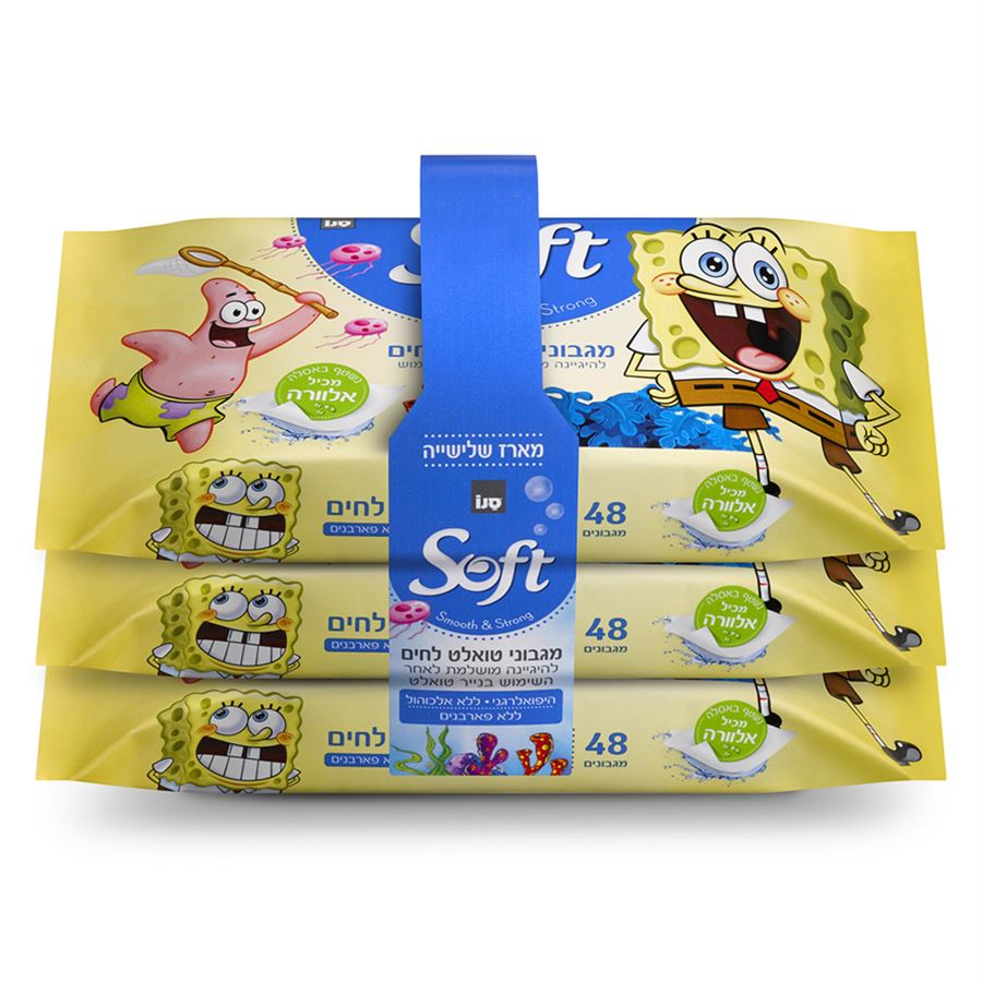 סנו ספט מגבוני טואלט בוב ספוג שלישייה(=3 יחידות) / SANO