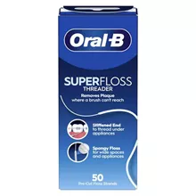 אורל בי חוט דנטלי סופר פלוס לניקוי 50 יחידות / ORAL B סופר מדיקה