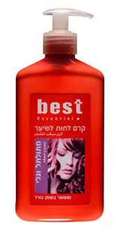 בסט קרם לחות לשיער מתולתל וגלי מועשר בשמן בורז' 400 מ"ל / BEST סופר מדיקה