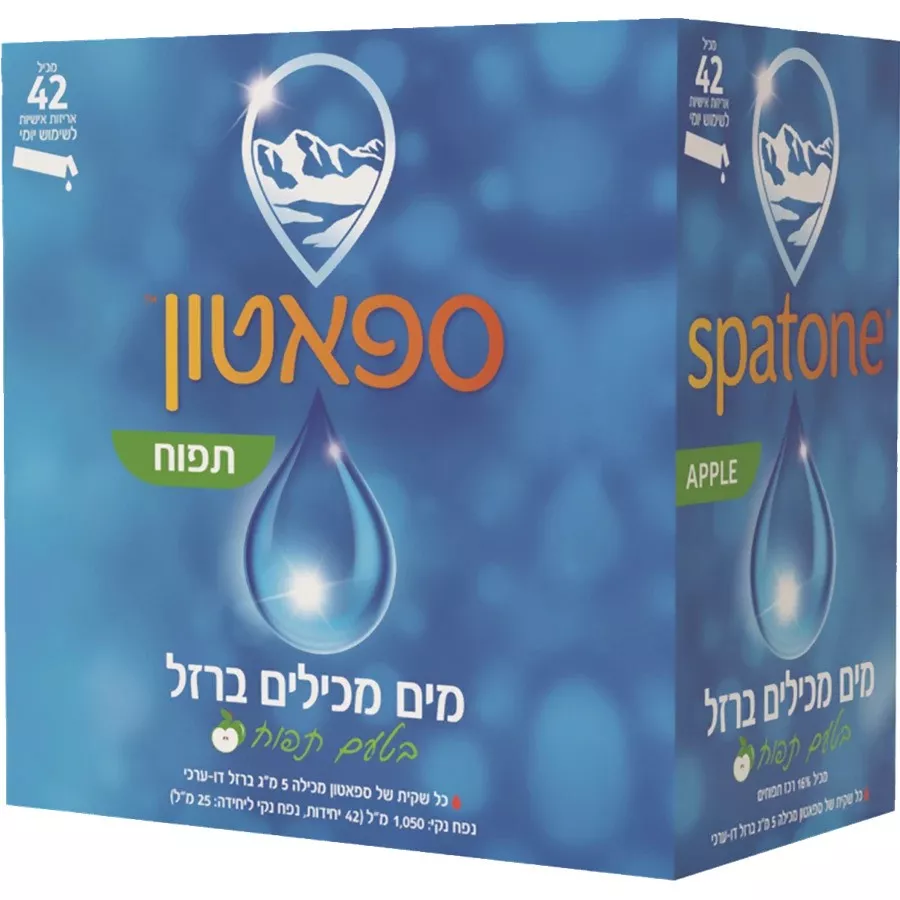 ספאטון מים מכילים ברזל בטעם תפוח 42 יחידות במארז / Spatone