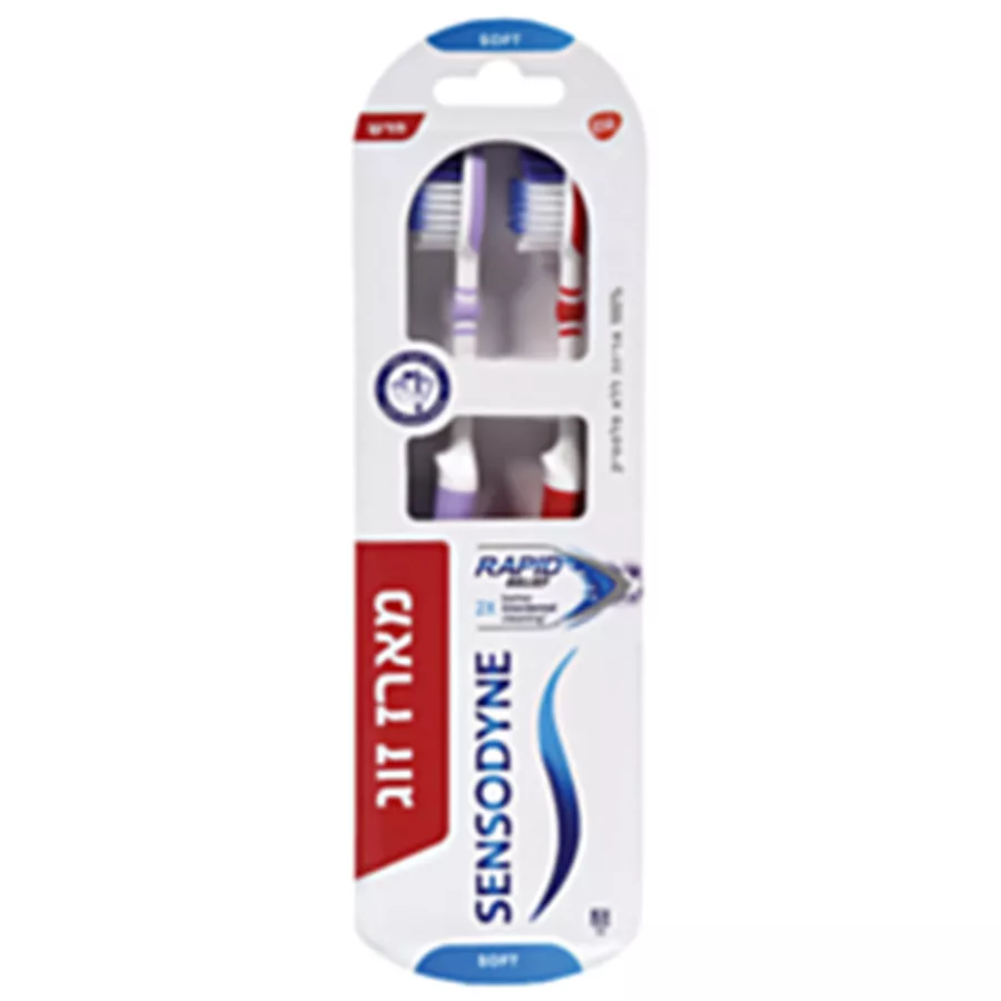 סנסודיין מברשות שיניים הקלה מהירה מארז זוג SENSODYNE