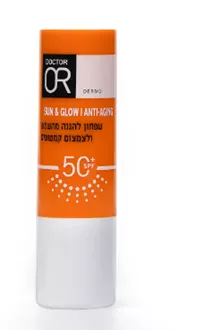 ד"ר עור שפתון להגנה גבוהה מאוד מהשמש SPF 50 ולצמצום קמטוטים SUN & GLOW סופר מדיקה