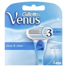 ג'ילט ונוס סכיני גילוח לנשים 4 יחידות / Gilette Close&Clean סופר מדיקה