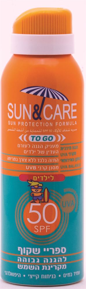 סאן & קר ט גו לילדים ספריי שקוף להגנה גבוהה מהשמש 100 מ