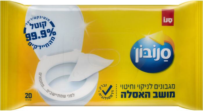 סנובון מגבונים לניקוי וחיטוי מושב האסלה 20 יחידות / SANOBON