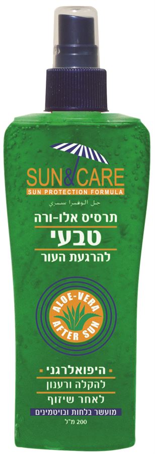 סאן & קר תרסיס אלוורה טבעי לאחר שיזוף 200 מל  SUN & CARE