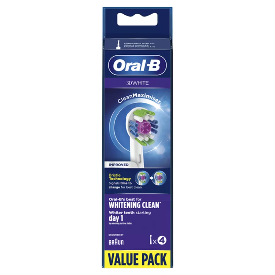 אורל בי ראשים חשמליים 3די ווייט 4 יחידות / ORAL B