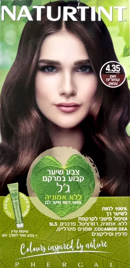 נטורטינט צבע לשיער במרקם ג'ל 4.35 חום קפוצ'ינו עמוק / NATURTINT