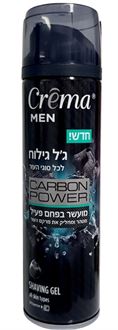 קרמה מן גל גילוח פחם פעיל לכל סוגי העור 200 מ"ל Crema סופר מדיקה