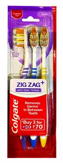 קולגייט מברשת זיג זג שלישייה(=3 יחידות) / COLGATE סופר מדיקה