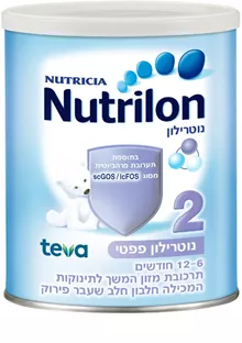 נוטרילון פפטי תרכובת מזון לתינוקות שלב 2 12-6 חודשים תוקף 14.06.25 400 גרם / NUTRILON סופר מדיקה