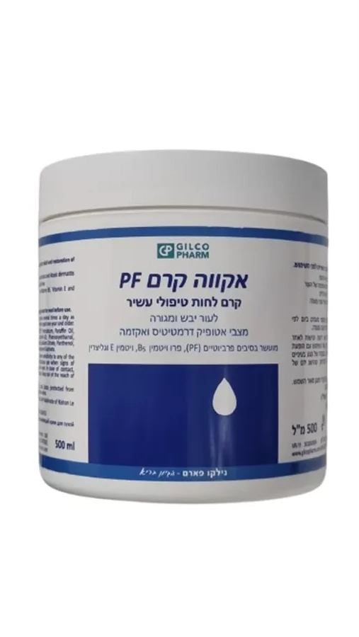 אקווה קרם PF קרם לחות טיפולי עשיר לעור יבש ומגורה 500 מ