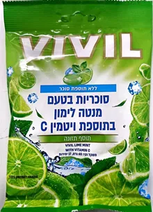 ויויל סוכריות בטעם מנטה לימון ללא תוספת סוכר 60 גרם / VIVIL סופר מדיקה