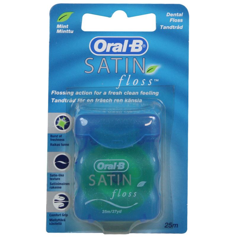 אורל בי חוט דנטלי סאטין פלוס בטעם מנטה 25 מטר / ORAL B
