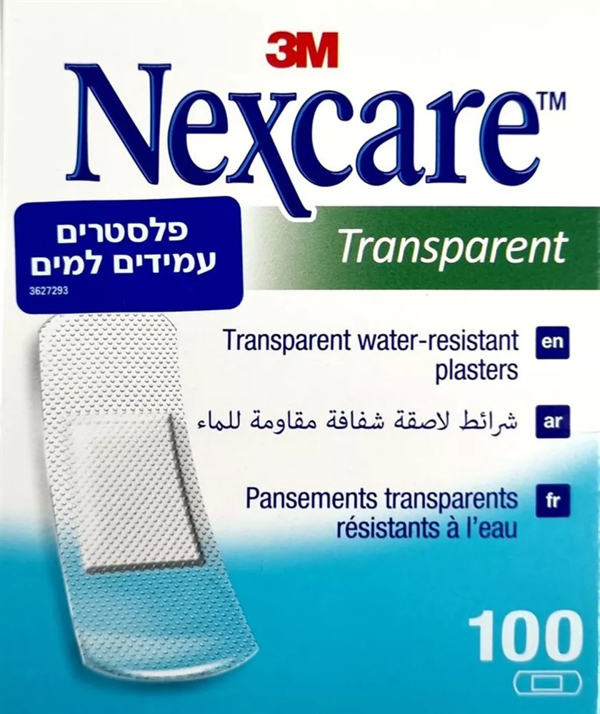 נקסקר פלסטרים שקופים עמידים למים 100 יחידות / NEXCARE
