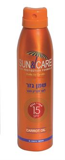 סאן & קר ספריי שמן גזר לעור מבריק וזוהר SPF15 סופר מדיקה