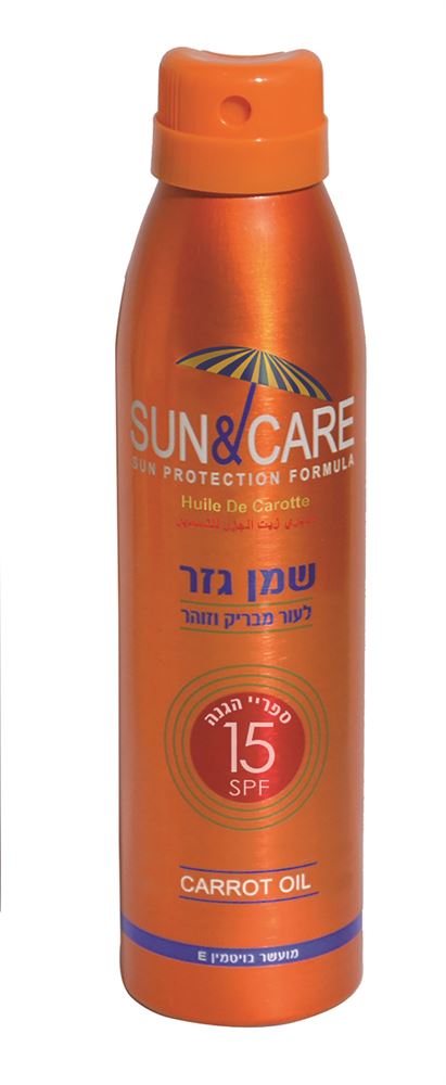 סאן & קר ספריי שמן גזר לעור מבריק וזוהר SPF15