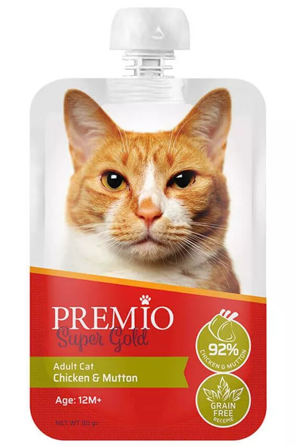 פרמיו מחית בשר עוף וכבש לחתול בוגר 90 גרם / PREMIO