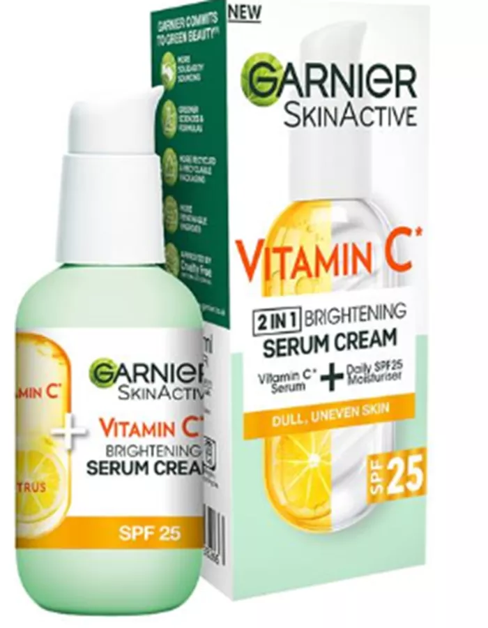 גרנייה קרם לחות לפנים עם סרום ויטמין   Garnier SPF25