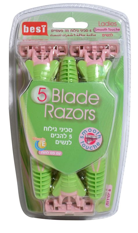 בסט Blade razors סכיני גילוח 5 להבים לנשים מארז 6 יח BEST