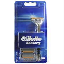 ג'ילט סנסור 3 מכשיר + 6 סכינים GILLETTE סופר מדיקה