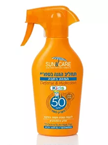 סאן & קר תחליב הגנה גבוהה בספריי SPF 50 התזה רחבה לילדים 250 מ"ל / SUN & CARE סופר מדיקה