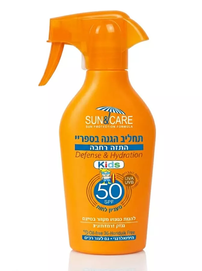 סאן & קר תחליב הגנה גבוהה בספריי SPF 50 התזה רחבה לילדים 250 מ