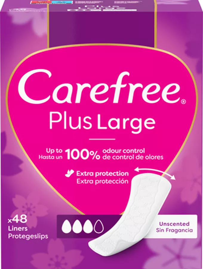 קרפרי מגן תחתון פלוס לארג ללא ריח 48 יחידות / Carefree