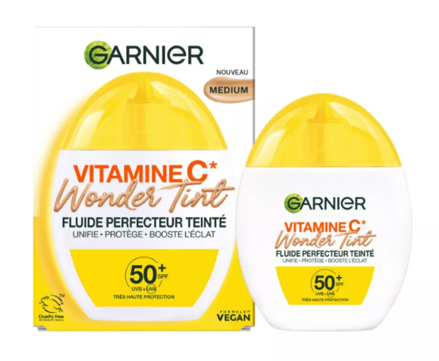 גרנייה וונדר טינט תחליב עם גוון מדיום +SPF50 להגנה גבוהה מאוד מהשמש עם ויטמין C*