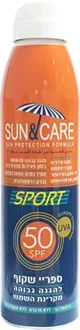 סאן & קר ספורט ספריי שקוף SPF 50 להגנה גבוהה מהשמש 200 מ"ל / SUN CARE סופר מדיקה