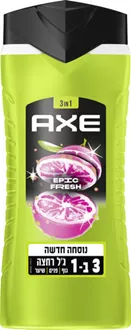 אקס ג'ל רחצה אפיק פרש לגוף שיער ולפנים 400 מ "ל / AXE סופר מדיקה