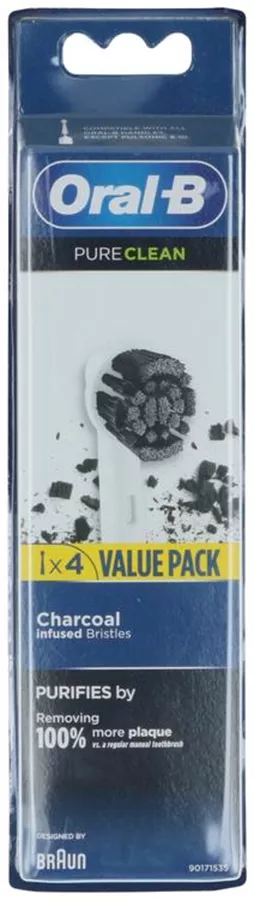 אורל בי ראשים חשמליים פחם 4 יחידות במארז / ORAL B