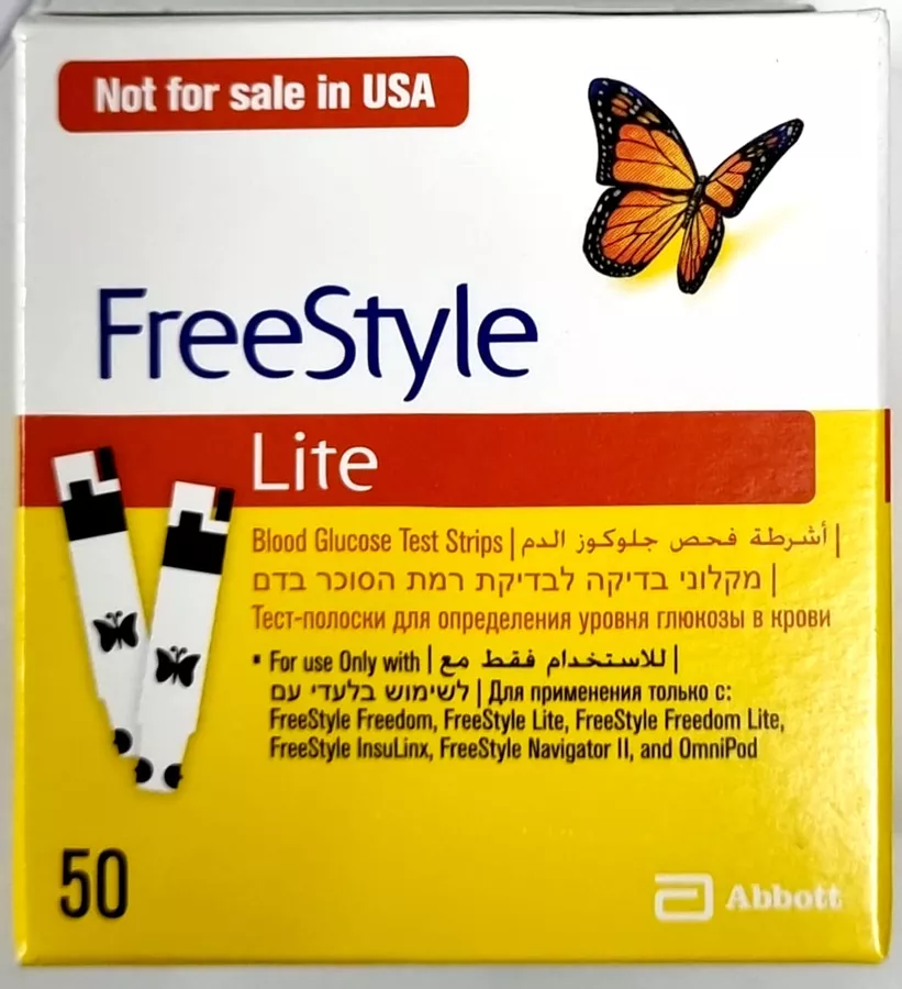 פריסטייל מקלוני בדיקה לבדיקת רמת הסוכר בדם 50 מקלונים במארז / FREESTYLE LITE
