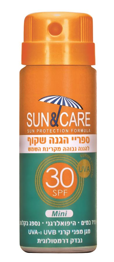 סאן & קר מיני ספריי הגנה שקוף להגנה גבוהה מקרינה שמש SPF 30