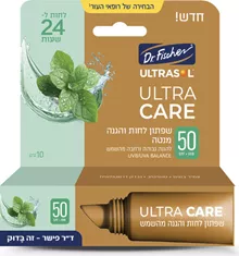 אולטרסול אולטרה קר שפתון לחות להגנה מהשמש בריח מנטה 50 SPF סופר מדיקה