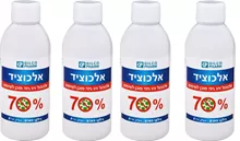אלכוהול 1 ליטר  - אלכוציד 70% = במארז של 4 יחידות של 250 מ"ל סופר מדיקה