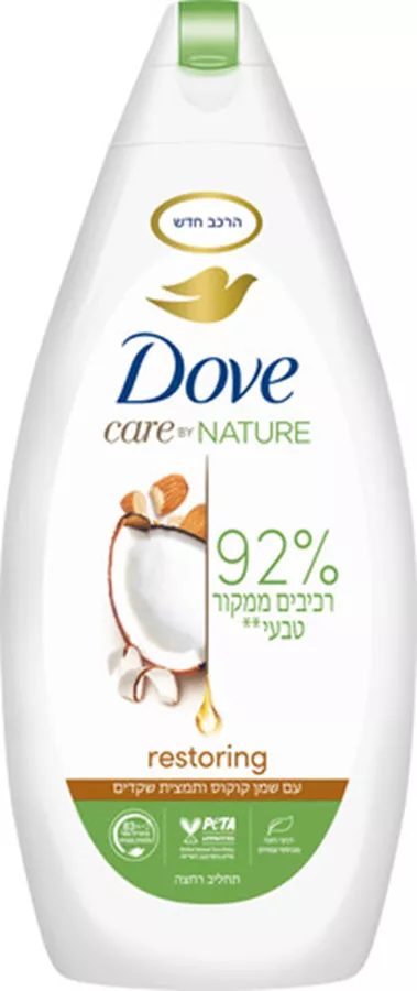 דאב תחליב רחצה עם שמן קוקוס ותמצית שקדים 750 מ