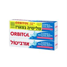 אורביטול משחת שיניים פלואוריד וסודה מארז שלישייה(=3 יחידות) / ORBITOL סופר מדיקה