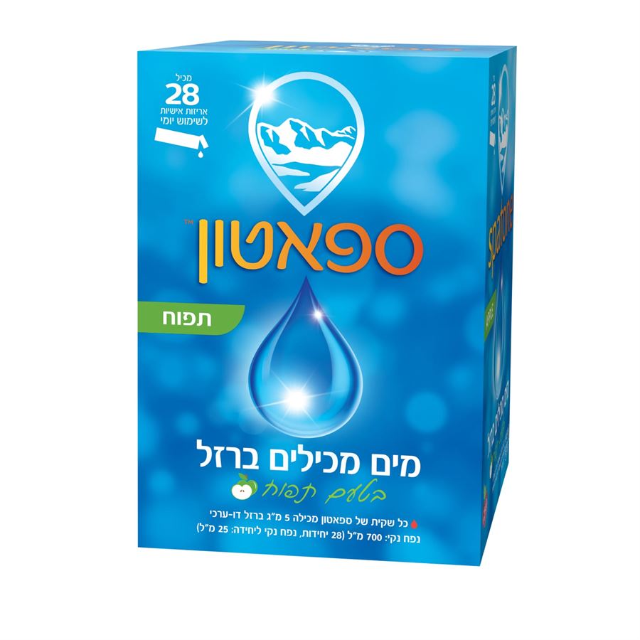 ספאטון מים המכילים ברזל בטעם תפוח ! 28 שקיקים בד