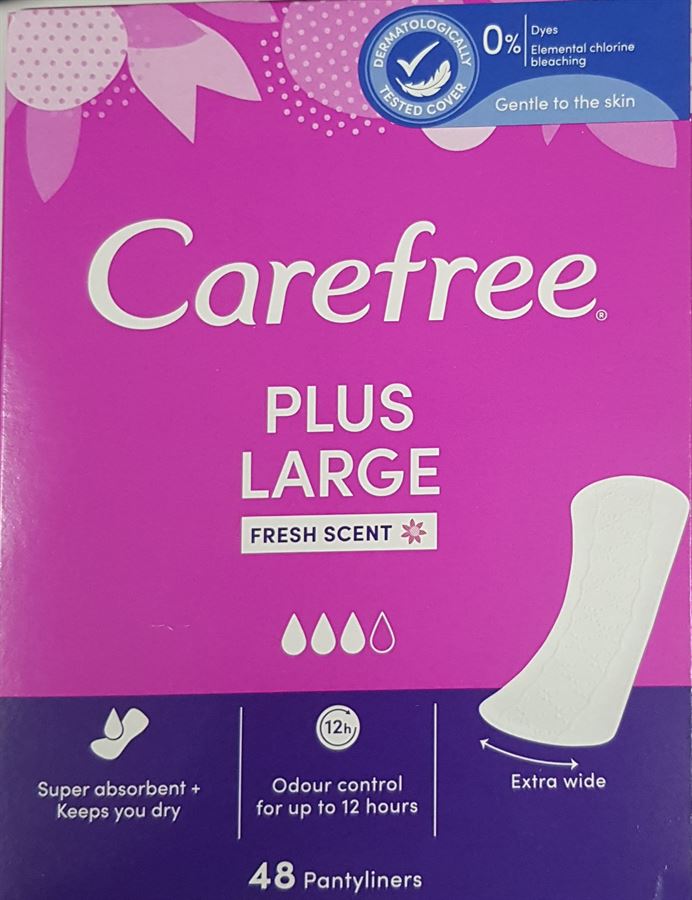 קרפרי מגן תחתון פלוס לארג' מבושם 48 יחידות / Carefree