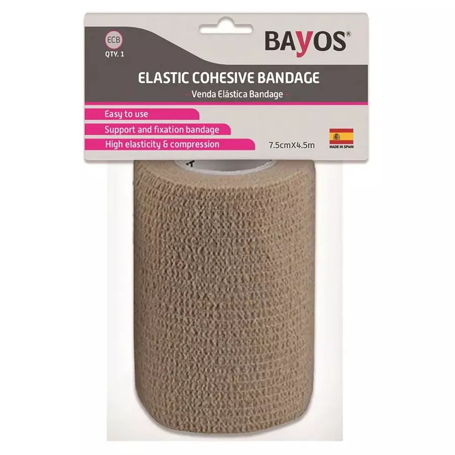 באיוס תחבושת אלסטית נצמדת חום / BAYOS