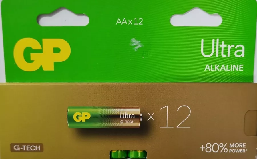 ג'י פי אולטרה סוללות AA אלקליין 12 יחידות / GP Ultra
