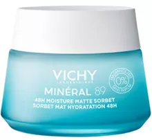 וישי מינרל 89 קרם ג'ל סורבה לפנים למרא מאט 50 מ"ל VICHY MINERAL 89 MATTE SORBET FOR OILY SKIN סופר מדיקה
