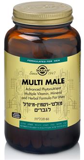 סולגאר מולטי ויטמין-מינרל לגברים /  60 טבליות Multi Male Multi Vitamin סופר מדיקה