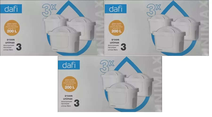 דאפי מסננים UNIMAX שלוש מארזי שלישייה   DAFI