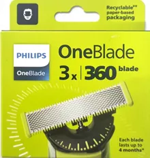 פיליפס סכיני גילוח למכשיר 3 יחידות / PHILIPS ONE BLADE 360 סופר מדיקה